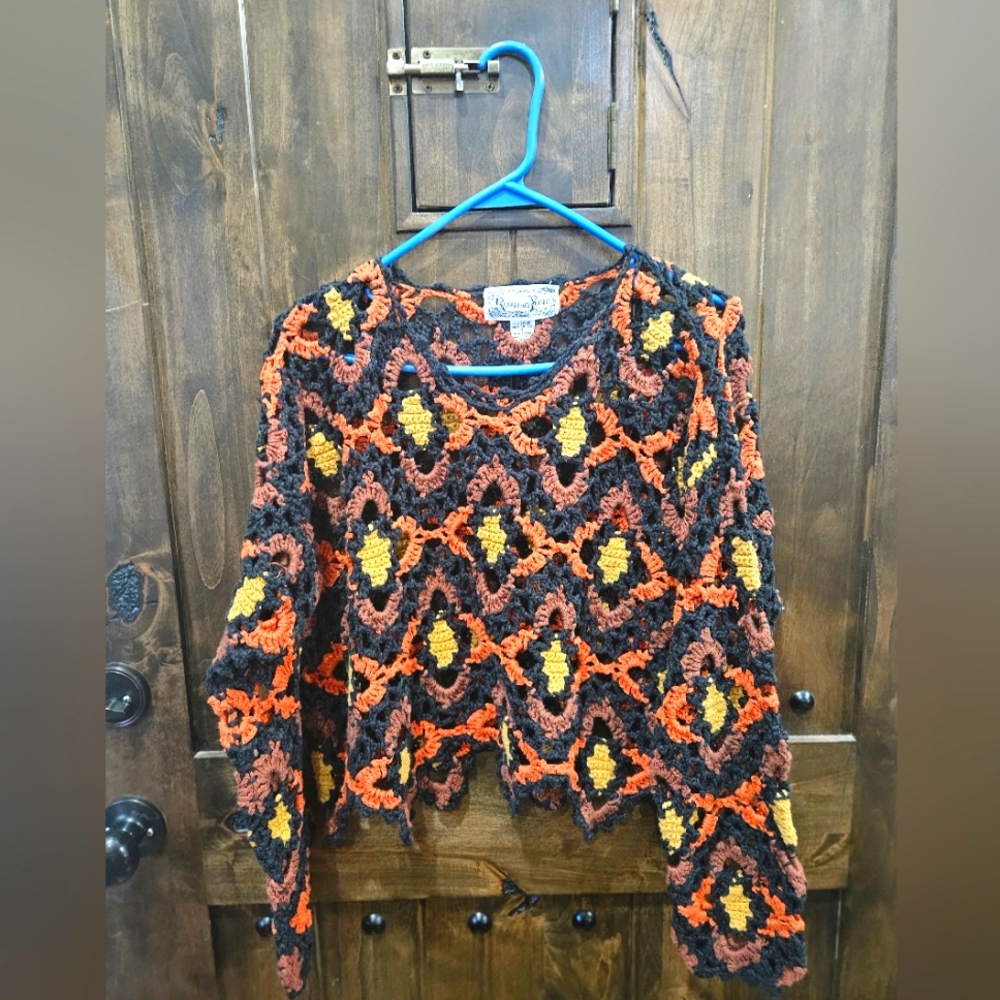 Reference Point‎ Crochet Cropped Sweater.